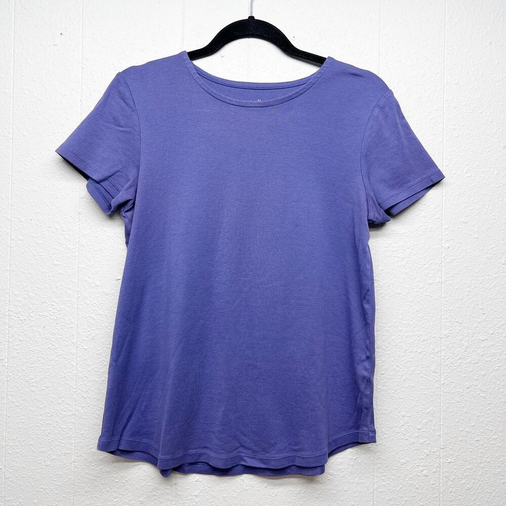 J.Jill Supima Perfect Pima Crew Neck Shirttail Tee Womens Medium Capsule Casual